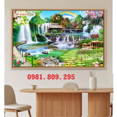 Gạch 3d phong cảnh , gạch tranh 3d ốp tường phòng khách HD555