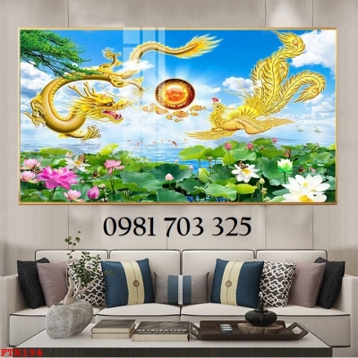 Tranh gạch long phượng phong thủy đẹp