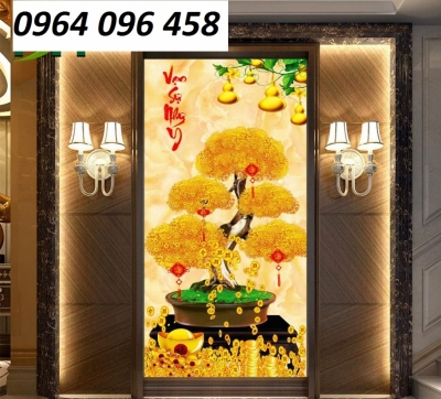 Tranh cây kim tiền 3d - gạch tranh 3d cây kim tiền - LMN33