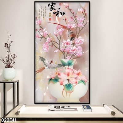 Gạch tranh bình hoa 3D trang trí đẹp