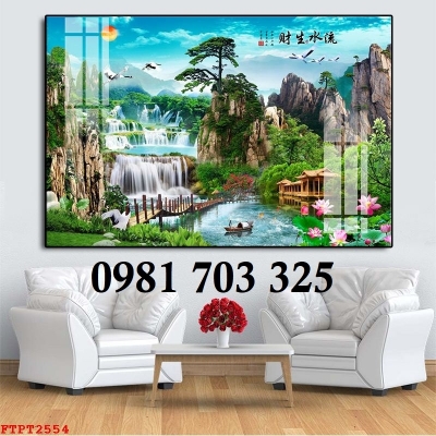Tranh gạch 3D phong cảnh, tranh sơn thủy hữu tình