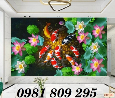 Tranh gạch ốp tường cá chép phong thủy