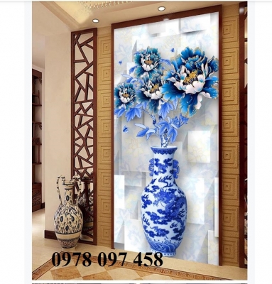 Gạch tranh bình hoa 3D