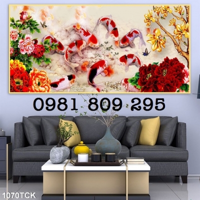 Gạch tranh cửu ngư đồ , tranh gạch