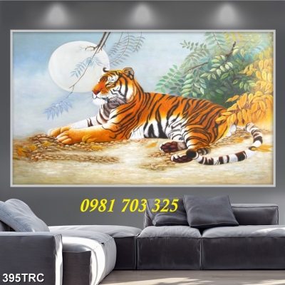 Tranh phong thủy 3D- gạch tranh con hổ