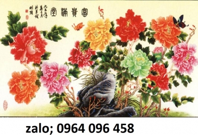 Tranh gạch 3d ốp tường hoa mẫu đơn - ALMN6