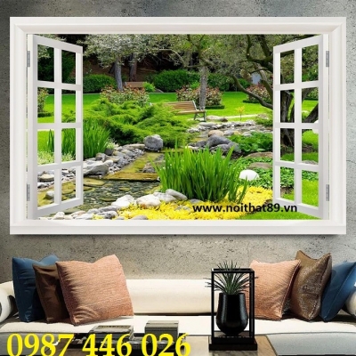 Gạch 3d tranh gạch men cửa sổ HP0282