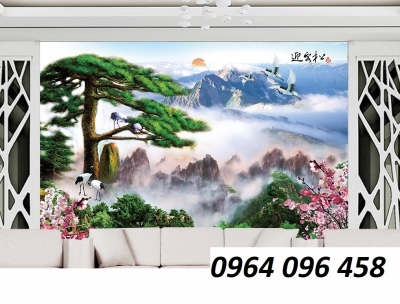 Tranh gạch 3d phong thủy rừng cây -XC444