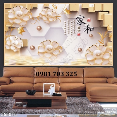 Tranh gạch 3d đẹp hoa 3D