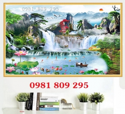 Gạch tranh sơn thủy ốp tường