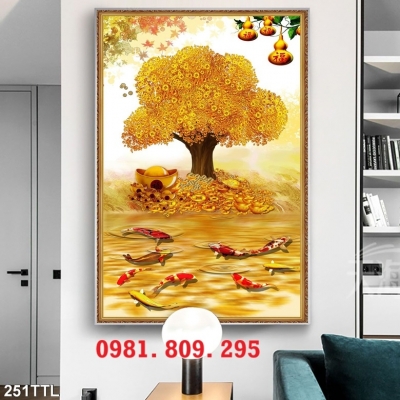 Mẫu gạch tranh cây kim tiền 3d