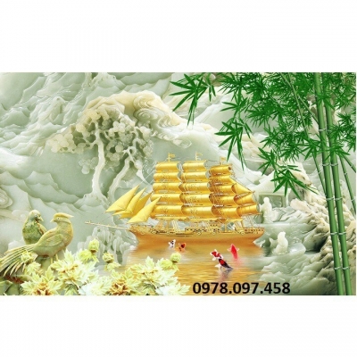 Gạch tranh 3D - thuận buồm xuôi gió