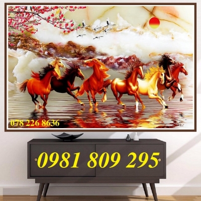 Tranh gạch ốp tường ngựa 3d sứ ngọc