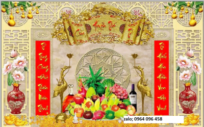 Tranh gạch 3d bàn thờ gia tiên - CXV554