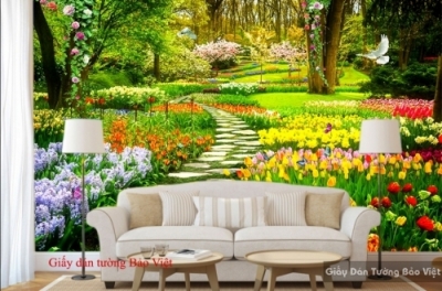 Gạch tranh 3D- tranh vườn hoa