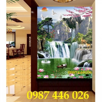 Gạch 3d tranh thác nước đẹp HP0822