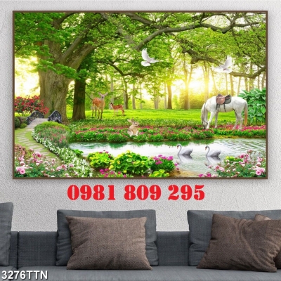 Tranh gạch 3d hoa cỏ thiên nhiên