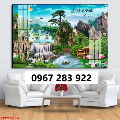 Tranh gạch 3d cảnh thác nước
