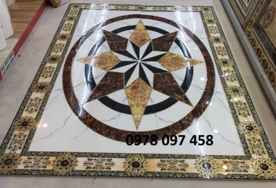 Phòng khách - thảm gạch hoa văn đẹp
