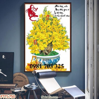 Tranh gạch hoa mai đẹp 3D