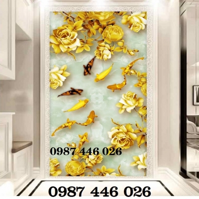 Gạch tranh cá chép 3d HP455