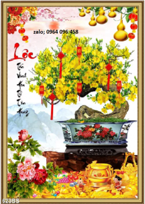 Tranh gạch 3d cây mai - gạch tranh 3d cây mai - XCN87