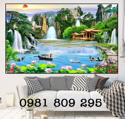 Gạch tranh 3d phong cảnh trang trí