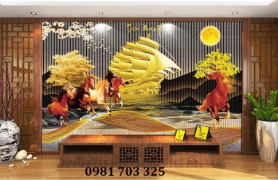 Gạch tranh thuyền vàng 3D