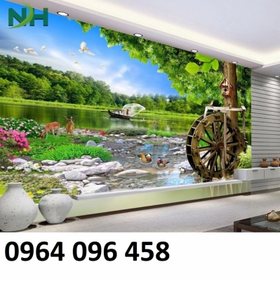 Tranh cảnh đồng quê tranh gạch 3d cảnh đồng quê - HD33