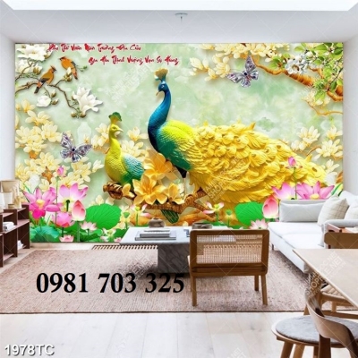 Tranh gạch mẫu đơn cao cấp trang trí