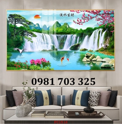 Gạch tranh thác nước đẹp hiện đại