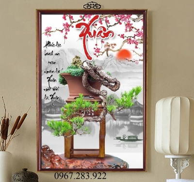 Gạch 3D- Tranh trang trí cây cảnh