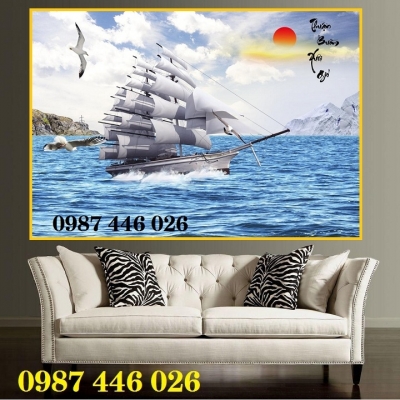 Gạch tranh thuyền buồm HP9722