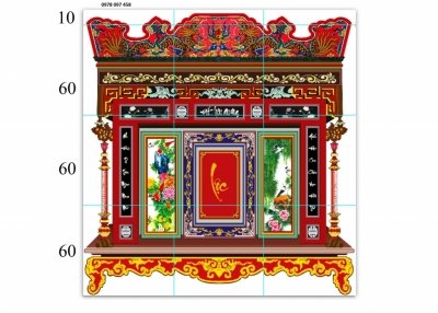 Phòng thờ - tranh gạch men 3D