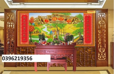 Tranh gạch men treo phòng thờ