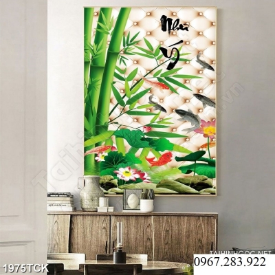 Gạch tranh- Tranh trang trí cây tre