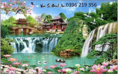 Tranh gạch ốp lát phong cảnh trang trí 3d