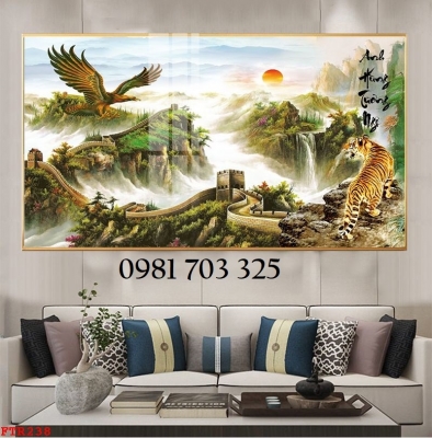 Gạch tranh hổ 3D dán tường