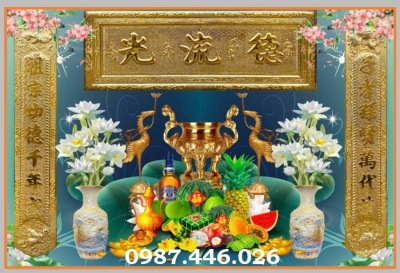 Gạch tranh ốp tường ban thờ, tranh gạch trang trí tường đẹp