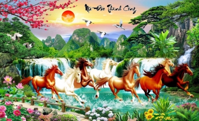 Tranh gạch 3d phong cảnh quê hương