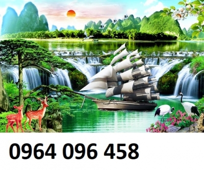 Tranh gạch 3d phong thủy thuyền buồm - 764QO