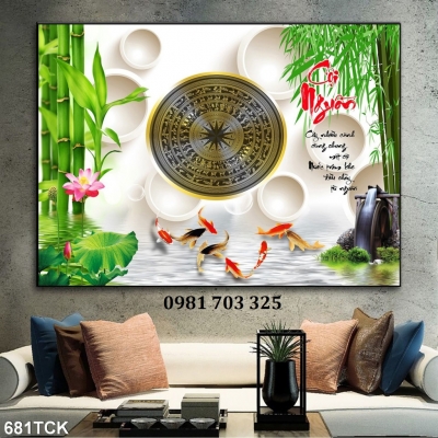 Tranh hoa sen trang trí đẹp