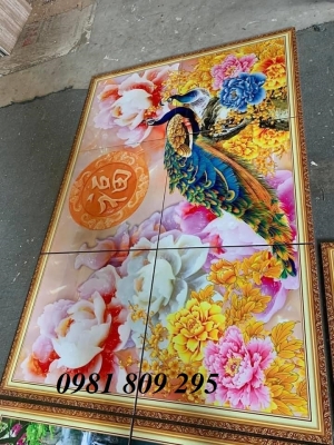 gạch tranh 3d chim công MỚI SALE