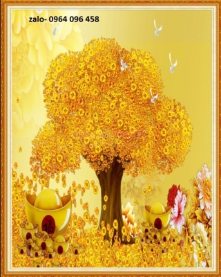 Tranh gạch 3d cây tiền vàng - SMNB83