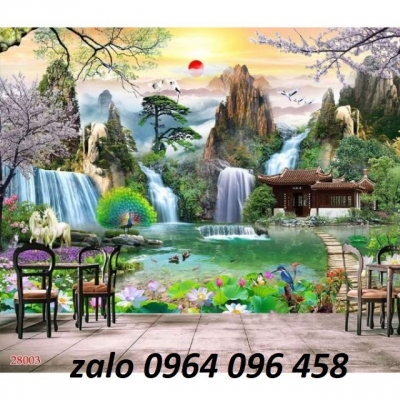 Gạch tranh 3d ốp tường mẫu phong cảnh đồng quê - CBV07