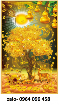 Gạch tranh ốp tường cây kim tiền 3d - SCBB90