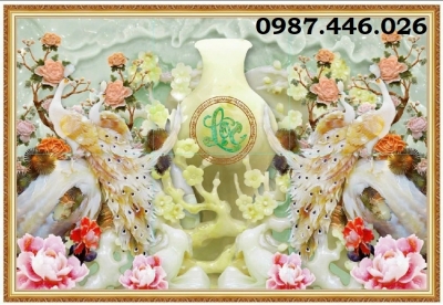 Gạch tranh chim công 3d đẹp HP7293