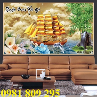 Tranh gạch men thuyền sứ ngọc