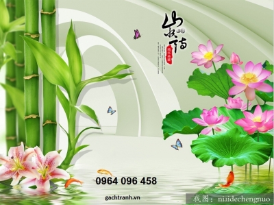 Tranh gạch 3d ốp tường phòng khách - VCB85