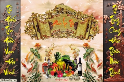 Tranh gạch 3d phòng thờ - TMC44